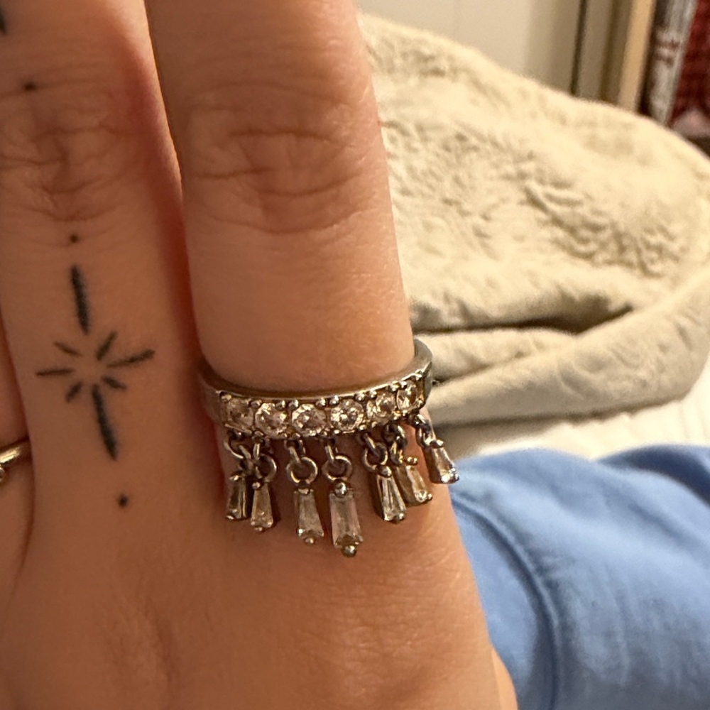 Elegant Silver waterfall Ring